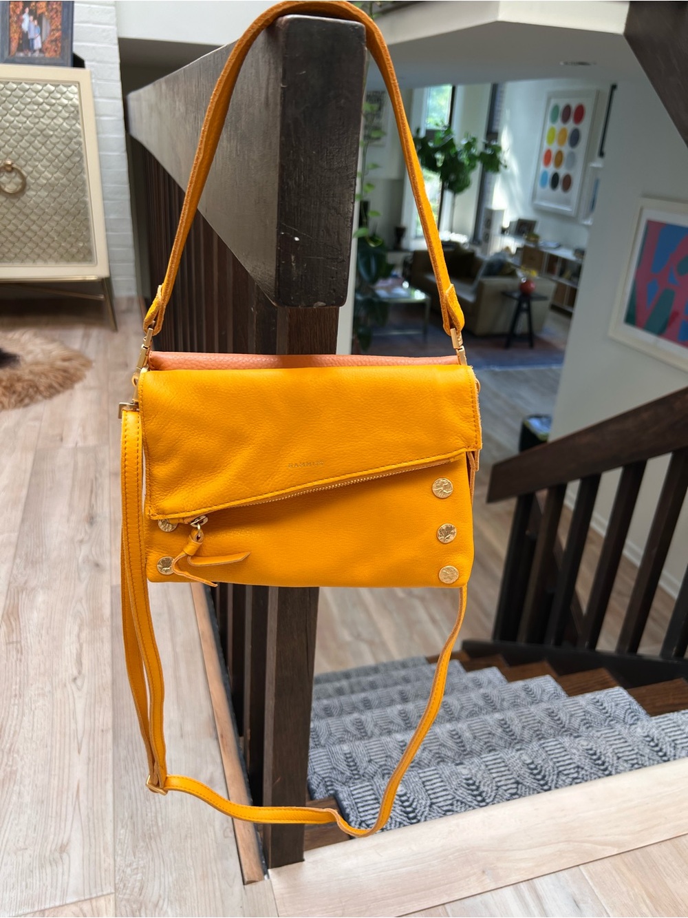 Hammitt Dillon Crossbody Bag in Orange and Multicolor Stripe - Picture 7 of 9